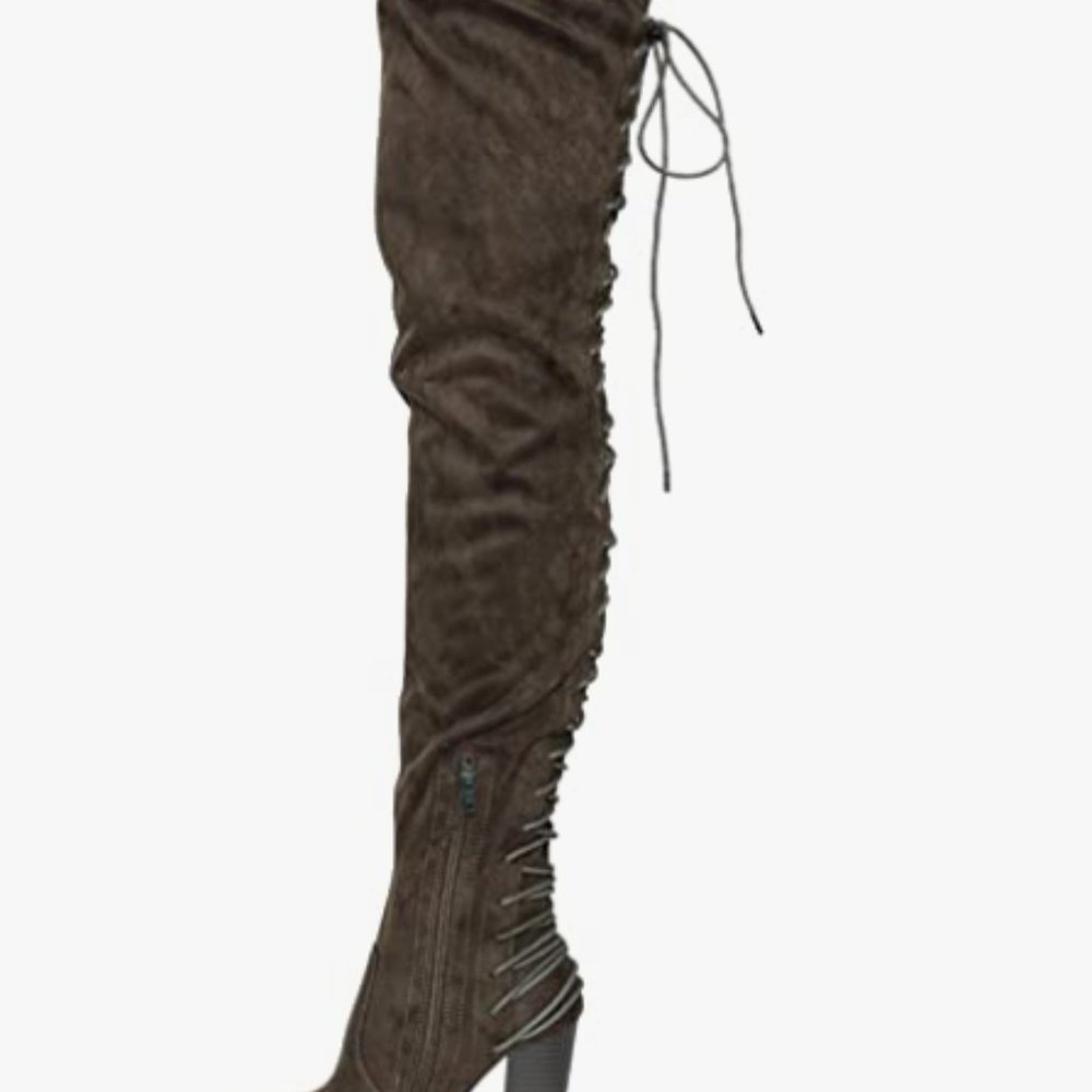 Chase & Chloe Addison Women's Thigh High Lace Up High Heel Boots